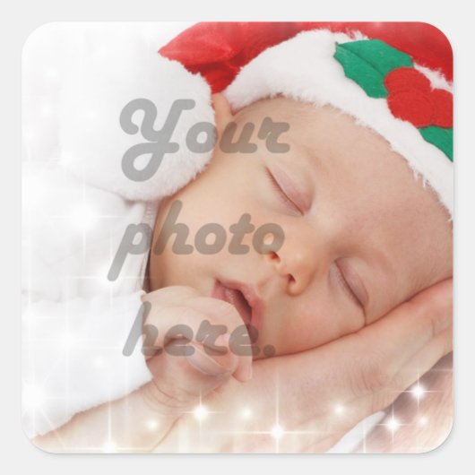 Personalized Foto Vierkante Sticker (Voorkant)