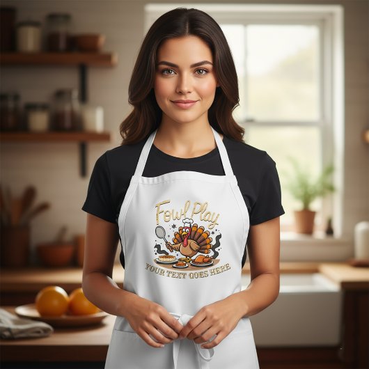 Personalized "Fowl Play" Funny Thanksgiving Standaard Schort