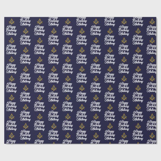 Personalized Freemason Masonic Square Birthday  Cadeaupapier (Vlak)