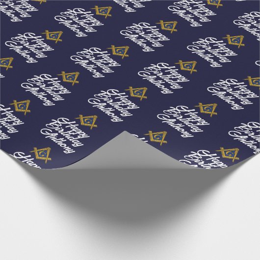Personalized Freemason Masonic Square Birthday Cadeaupapier (Hoek)