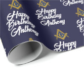 Personalized Freemason Masonic Square Birthday Cadeaupapier (Rol Hoek)