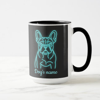 Personalized French Bulldog cyberpunk glow art Mok