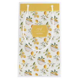 Personalized French Country Lemon Pattern Monogram Klein Cadeauzakje