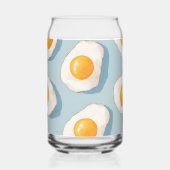 Personalized Fried Egg Pattern Fun Blue Funny Blikvorm Glas (Achterkant)