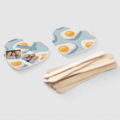 Personalized Fried Egg Pattern Fun Blue Funny Handwaaier (Niet-gemonteerd)