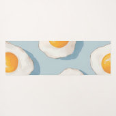 Personalized Fried Egg Pattern Fun Blue Funny Yogamat (Achterkant (horizontaal))