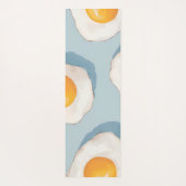 Personalized Fried Egg Pattern Fun Blue Funny Yogamat (Achterkant)