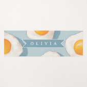 Personalized Fried Egg Pattern Fun Blue Funny Yogamat (Voorkant (horizontaal))