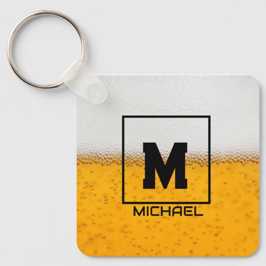 Personalized Frosted Beer Mug with Custom Name Sleutelhanger (Voorkant)