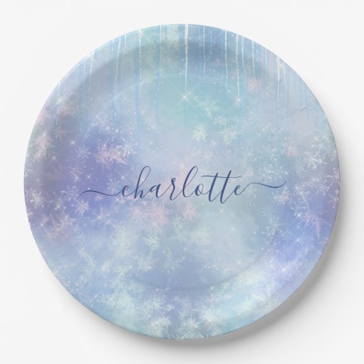 Personalized Frozen Icicles Short Papieren Bordje (Voorkant)