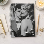 Personalized Full Couple Photo Elegant Wedding<br><div class="desc">A sleek personalized undated planner featuring your favorite black-and-white photo with bold modern typography. Minimalist and elegant, it’s perfect for couples, newlyweds, or professionals who love clean, timeless design. Add your names and year to create a keepsake you’ll actually use every day. Makes a thoughtful wedding, anniversary, or Valentine’s gift...</div>