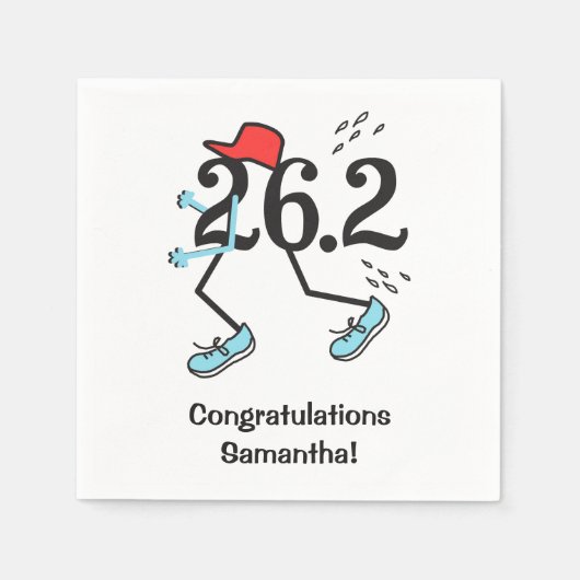 Personalized Funny 26.2 Marathoner Congrats Runner Servetten (Voorkant)