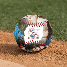 Personalized Funny Baseball Mum Retro Flower