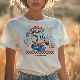 Personalized Funny Baseball Mum Retro Flower T-shirt