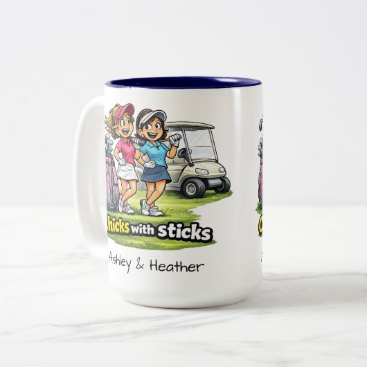 Personalized Funny Golf Buddies BFF Mug (Devant gauche)