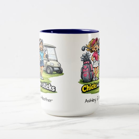 Personalized Funny Golf Buddies BFF Mug (Centre)