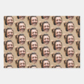Personalized Funny Kraft Custom Face Photo Girly Inpakpapier Vel (Voorkant 2)