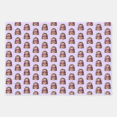 Personalized Funny Lavender Custom Face Photo Inpakpapier Vel (Voorkant 2)