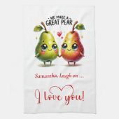 Personalized Funny Love Food Kitchen Towel Theedoek (Verticaal)