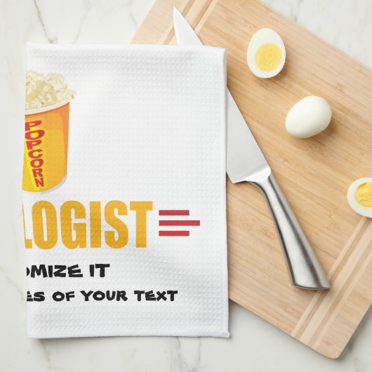 Personalized Funny Popcorn Theedoek (Quarter Fold)