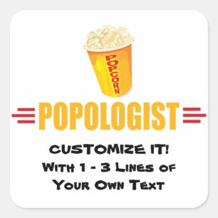 Personalized Funny Popcorn Vierkante Sticker