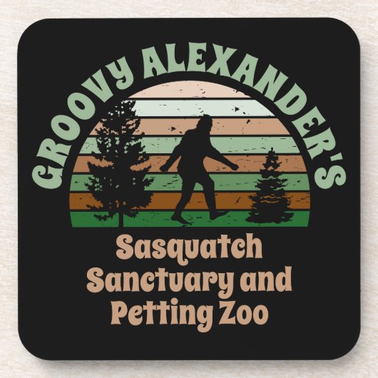 Personalized Funny Sasquatch Sanctuary Bier Onderzetter (Voorkant)