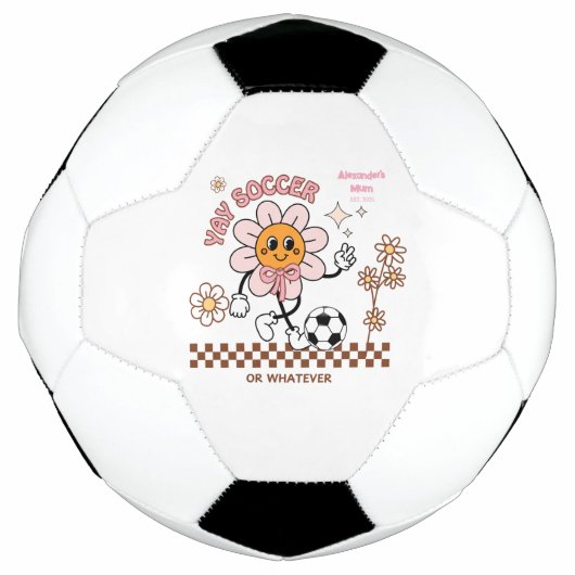 Personalized Funny Soccer Mum Retro Flower  (Devant)