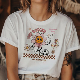 Personalized Funny Soccer Mum Retro Flower  T-shirt