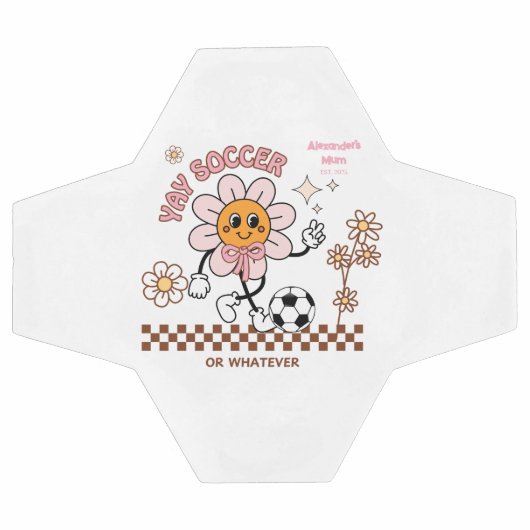 Personalized Funny Soccer Mum Retro Flower  Voetbal (Enkel)