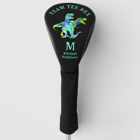 Personalized Funny Team Tee Rex Dinosaur Joke Golfheadcover (Voorkant)