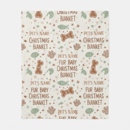 Personalized Fur Baby's Christmas Paw Print  Fleece Deken