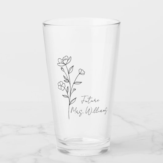 Personalized future Mrs iced coffee cup custom  Glas (Voorkant)