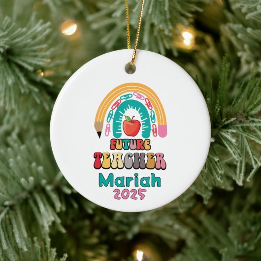 Personalized Future Teacher Christmas Ornament (Boom)