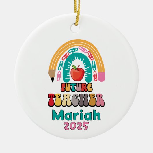 Personalized Future Teacher Christmas Ornament (Voorkant)
