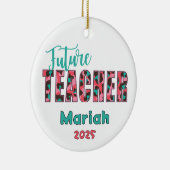 Personalized Future Teacher Leopard Print Ornament (Rechts)
