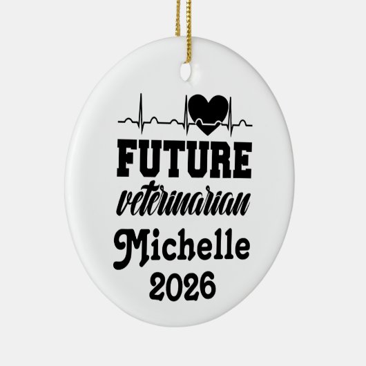 Personalized Future Veterinarian Keramisch Ornament (Rechts)