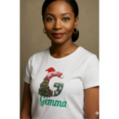 Personalized "G" Christmas Letter  Tri-Blend Shirt