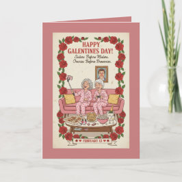 Personalized Galentine's Day Card Kaart