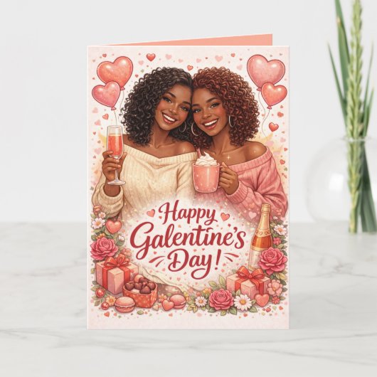 Personalized Galentine's Day Greeting Card Kaart (Voorkant)