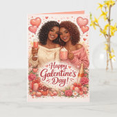 Personalized Galentine's Day Greeting Card Kaart (Gele Bloem)