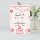 Personalized Galentines Girls Night Invitation (Debout devant)