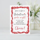Personalized Galentines Red Party Invitation (Debout devant)