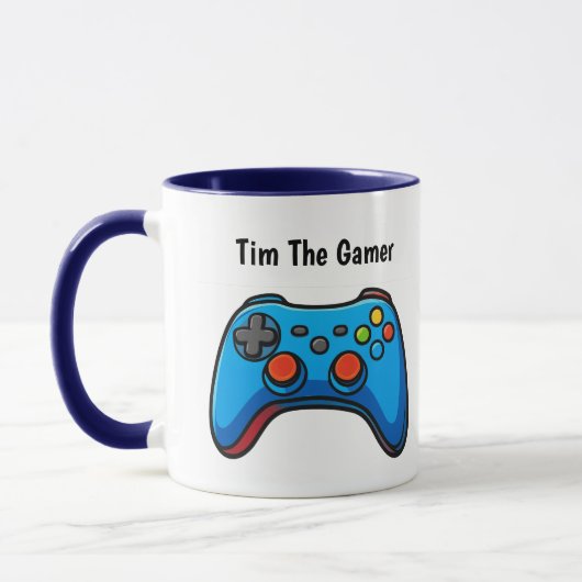 Personalized Gamer Coffee Mug Custom Name Gift (Gauche)
