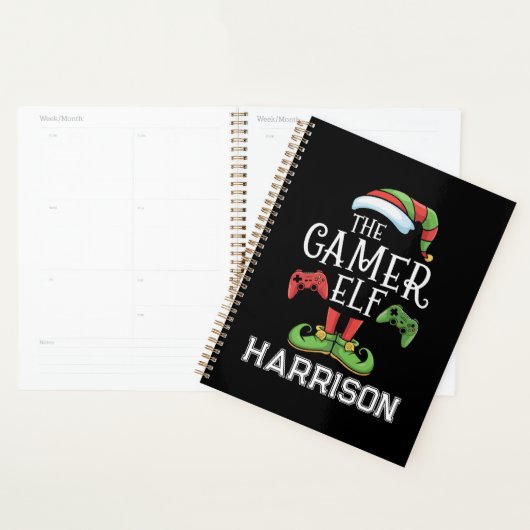 Personalized Gamer Elf Christmas Video Gaming  (Devant avec enveloppe)