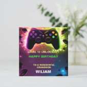 PersonaliZed Gamer Verjaardag Kaart (Staand voorkant)