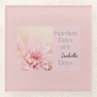 Personalized Garden Days, Gardening Hobby Gift Glazen Onderzetter
