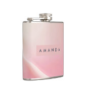 Personalized Gentle Pink Silk Wave Design Heupfles (Rechts)