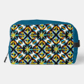 Personalized Geometric Blue Travel Bag Toilettasje (Achterkant)