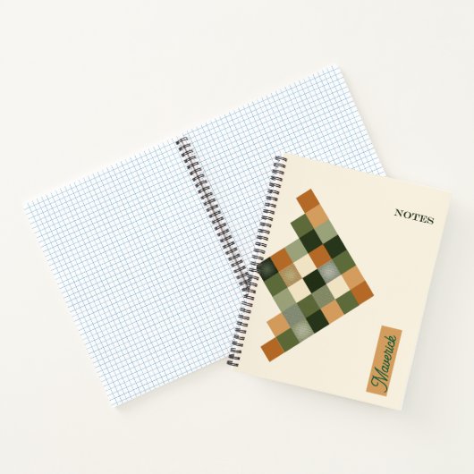Personalized Geometric Notebook – Earth Tone Notitieboek (Binnen)