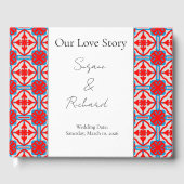 Personalized Geometric Red Wedding Guestbook (Recto)
